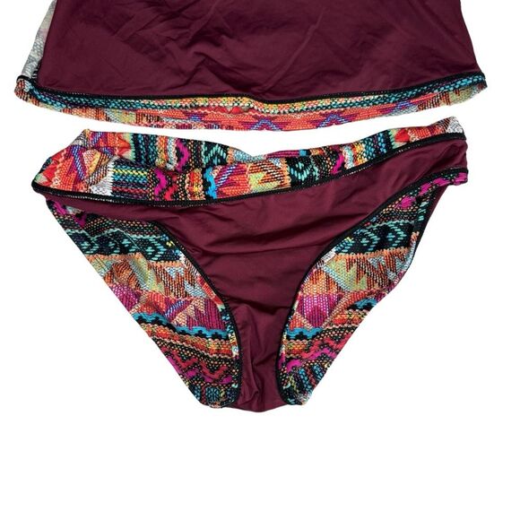 La Blanca Tribal Halter Tankini swimsuit Set, multicolor, Size 6 - Picture 3 of 11